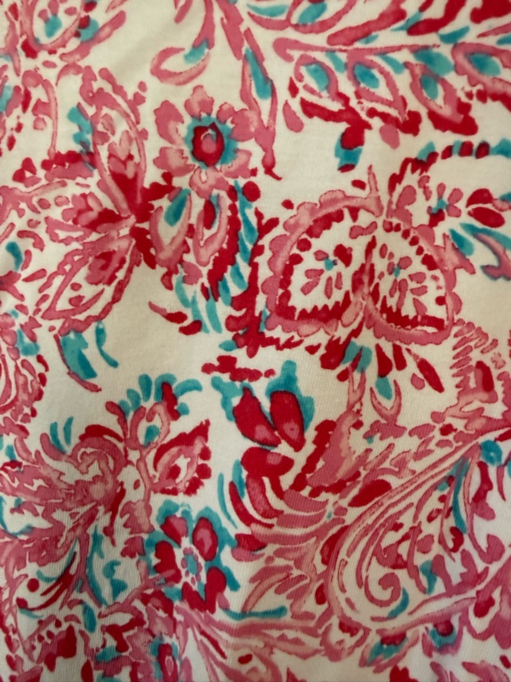 Talbots Pink Floral V-Neck Lace Trim Tunic - Picture 6 of 7